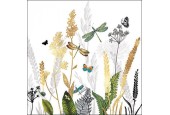 Serviettes Ambiente Fleurs Ornementales Blanc 33x33cm