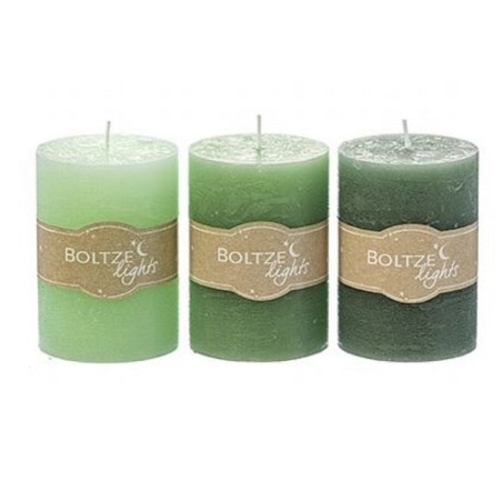 Boltze Home Bougie Pilier Ø7xH10cm Cire Verte
