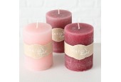 Boltze Home Bougie Pilier Ø7xH10cm Cire Rose