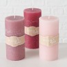 Boltze Home Bougie Pilier Ø7xH15cm Cire Rose
