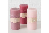 Boltze Home Bougie Pilier Ø7xH15cm Cire Rose