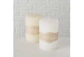 Boltze Home Bougie Pilier Ø7xH10cm Cire Blanche