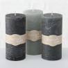 Boltze Home Bougie pilier Ø7xH15cm gris clair/noir