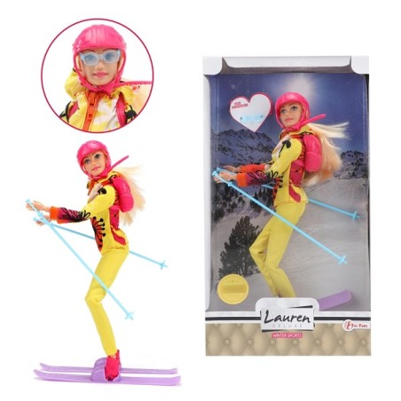 Toi Toys Lauren Teen poupée sur skis avec accessoires