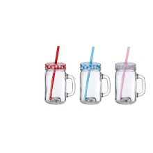 Verre à boire avec couvercle et paille 350ml