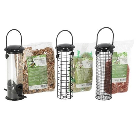 Esschert Design Ensemble complet de mangeoires pour oiseaux avec 3 systèmes d'alimentation
