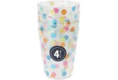 Bekerset confetti 4-delig kunststof 230ml