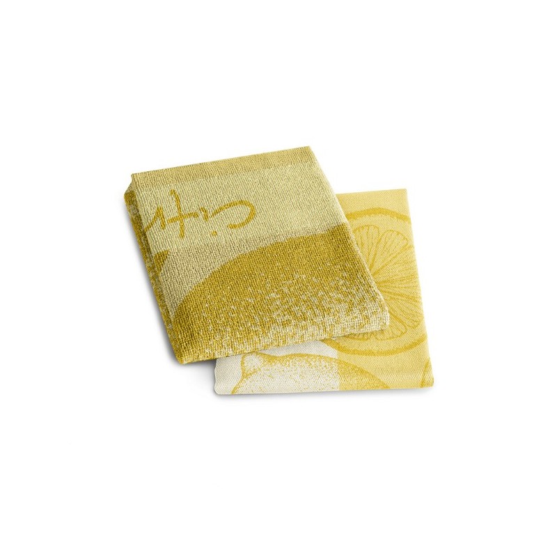 DDDDD Theedoek citrus 60x65cm yellow per 6 stuks
