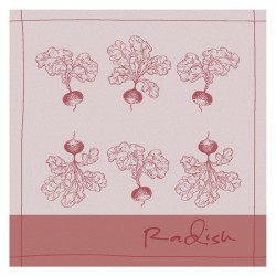 DDDDD Torchon Radis 60x65cm rouge par 6 pièces