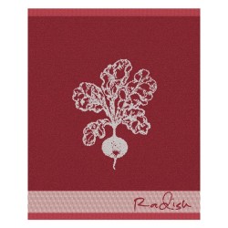 DDDDD Torchon de cuisine Radis 50x55cm rouge par 6 pièces