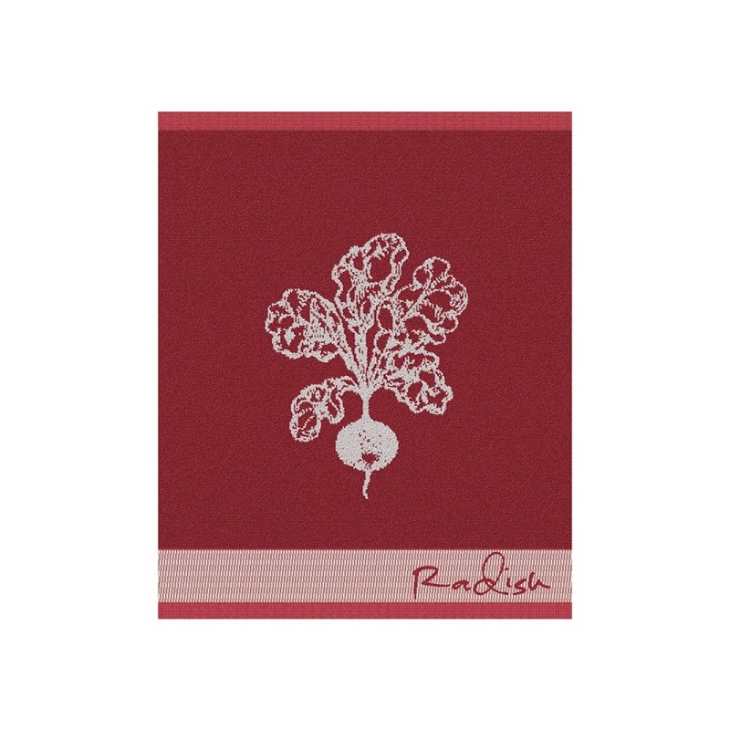 DDDDD Torchon de cuisine Radis 50x55cm rouge par 6 pièces