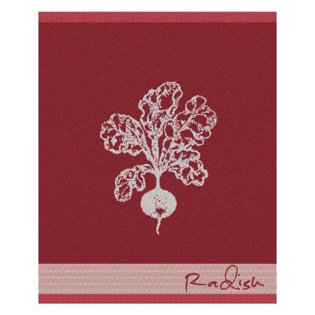DDDDD Torchon de cuisine Radis 50x55cm rouge par 6 pièces