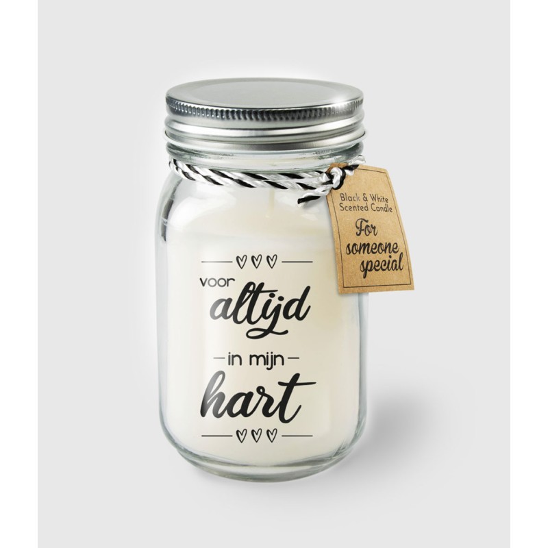 Paperdreams Black & White Scented Candles - Altijd In Mijn Hart