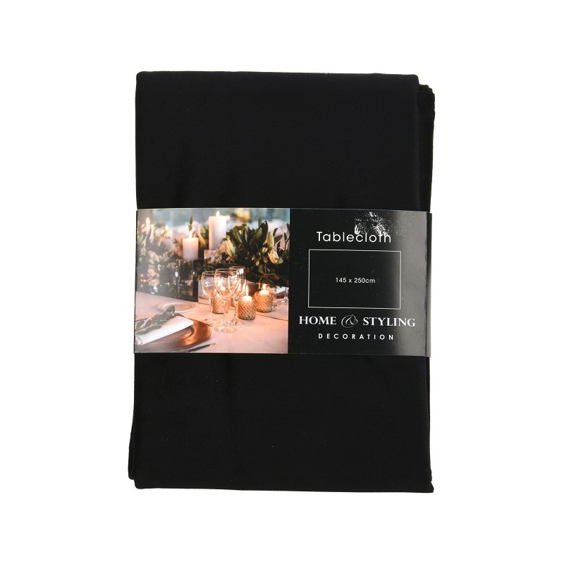 Tafelkleed polyester 250x145cm zwart