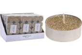 Theelichtset 8-delig goud met glitters