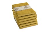 DDDDD Torchon abeilles 60x65cm jaune par 6 pièces