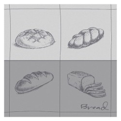 DDDDD Torchon pain 60x65cm gris par 6 pièces