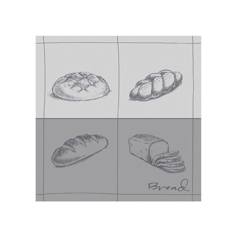 DDDDD Torchon pain 60x65cm gris par 6 pièces