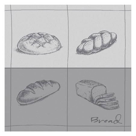 DDDDD Torchon pain 60x65cm gris par 6 pièces