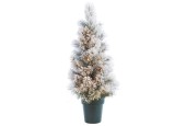 Kerstboom Vancouver besneeuwd in pot 120cm verlicht met 80LED outdoor voor buiten