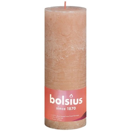 Bolsius Bougie pilier rustique collection Shine 190/68 Misty Pink - Misty Pink