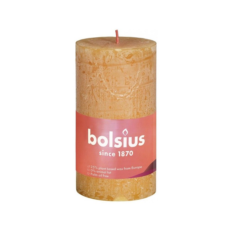 Bolsius Rustiek  stompkaars Shine collection 100/50 Honeycomb Yellow ( Honingraat Geel )