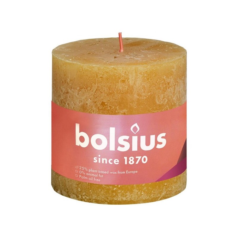 Bolsius Rustiek  stompkaars Shine collection 100/100 Honeycomb Yellow ( Honingraat Geel )