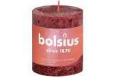 Bolsius Rustiek  stompkaars Shine collection 80/68 Velvet Red ( Fluweel Rood )