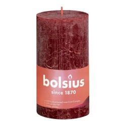 Bolsius Bougie pilier rustique collection Shine 130/68 Velours Rouge
