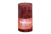 Bolsius Bougie pilier rustique collection Shine 130/68 Velours Rouge