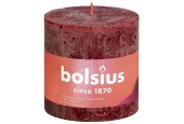 Bolsius Rustiek  stompkaars Shine collection 100/100 Velvet Red  ( Fluweel Rood )