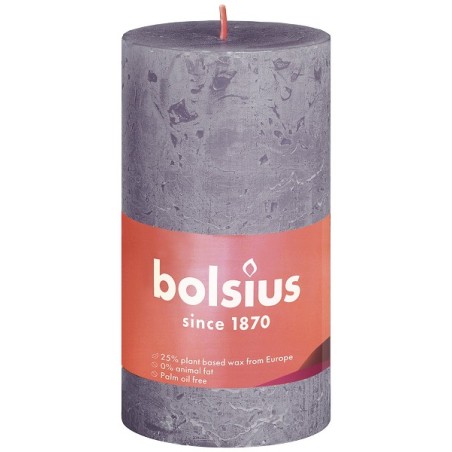 Bolsius Rustiek  stompkaars Shine collection 100/50 Frosted Lavender-Bevroren Lavendel