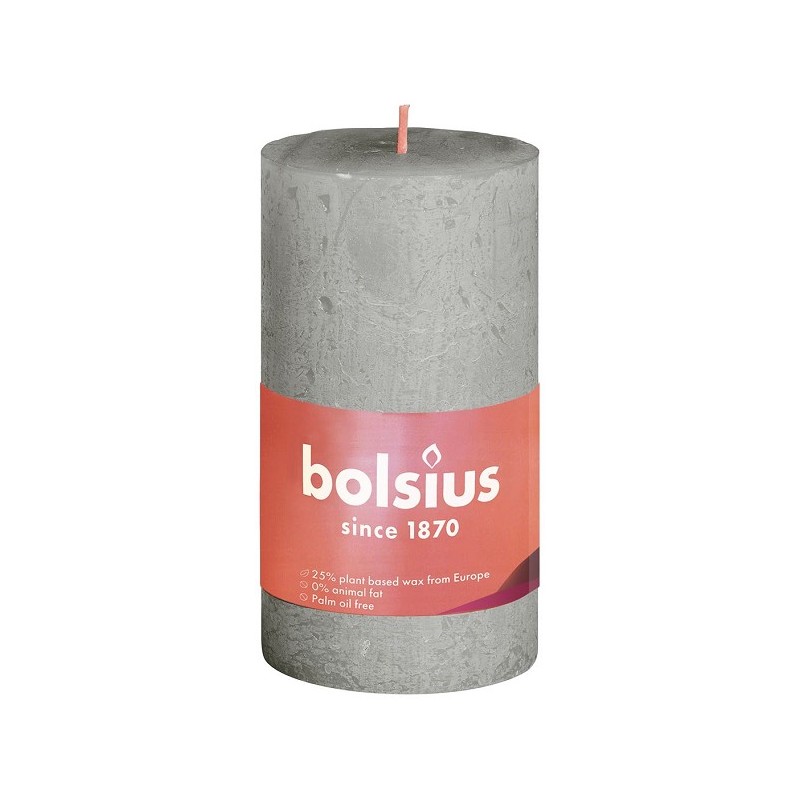 Bougie bloc rustique Bolsius collection Shine 100/50 Foggy Green - Misty Green