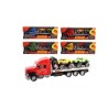 Vrachtauto frictie 37cm met 2 auto's 4 assorti kleuren
