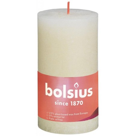 Bolsius Shine Collection Bougie bloc rustique 130/68 Soft Pearl- Soft Pearl