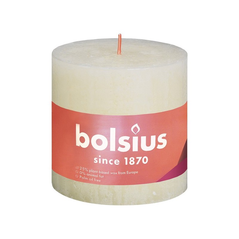 Bolsius Shine Collection Bougie bloc rustique 100/100 Soft Pearl- Soft Pearl