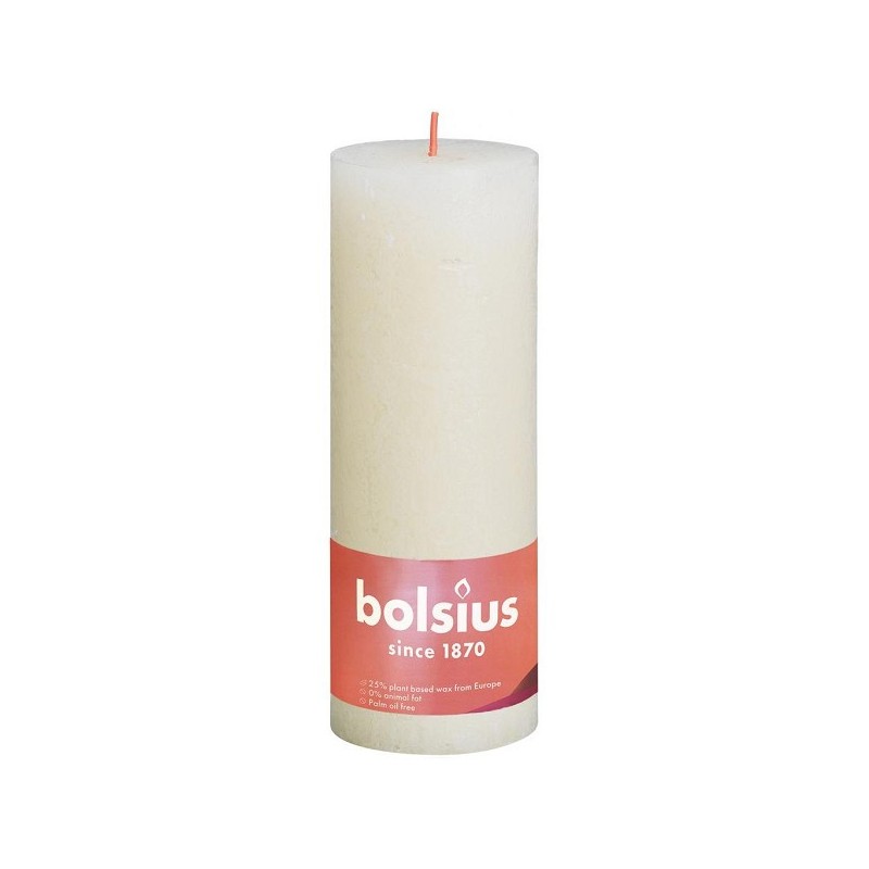 Bolsius Shine Collection Rustiek  stompkaars 190/68 Soft Pearl- Zacht Parel