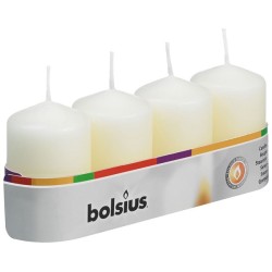 Bolsius stompkaars  60/40 tray a 4 stuks ivoor