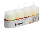 Bolsius stompkaars  60/40 tray a 4 stuks ivoor