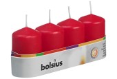 Bougie bloc Bolsius 60/40 plateau a 4 pièces rouge
