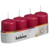 Bougie bloc Bolsius 60/40 plateau a 4 pièces rouge vin