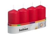 Bolsius Bougie bloc rustique 100/48 plateau a 4 pièces rouge
