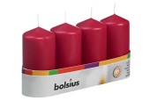 Bolsius Bougie bloc rustique 100/48 plateau a 4 pièces rouge vin