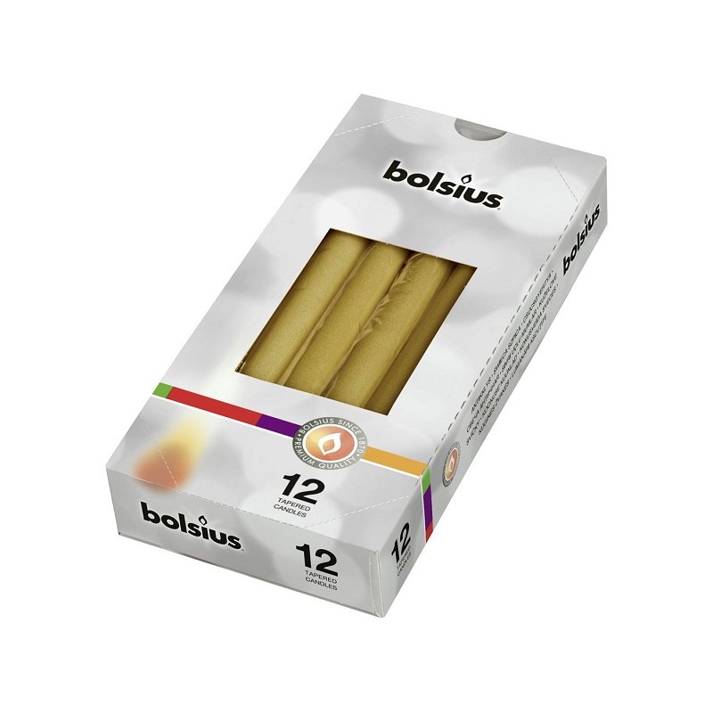 Bougie gothique Bolsius 245/24 12 pièces or