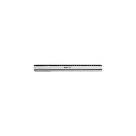 Westcott liniaal aluminium 30cm met anti slip rubber