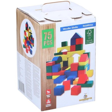 Jeu de blocs 75 pièces en bois 100% FSC