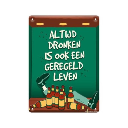 Paperdreams Panneau texte métal 22x16,5cm - Toujours ivre