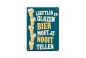 Paperdreams Tekstbord Metaal 22x16,5cm - Leeftijd En Glazen Bier
