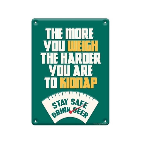 Paperdreams Panneau texte métal 22x16,5cm - Plus vous pesez