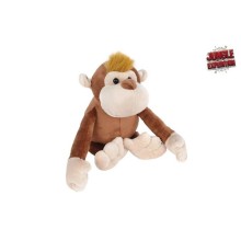 Peluche singe expédition jungle marron avec velcro 20cm